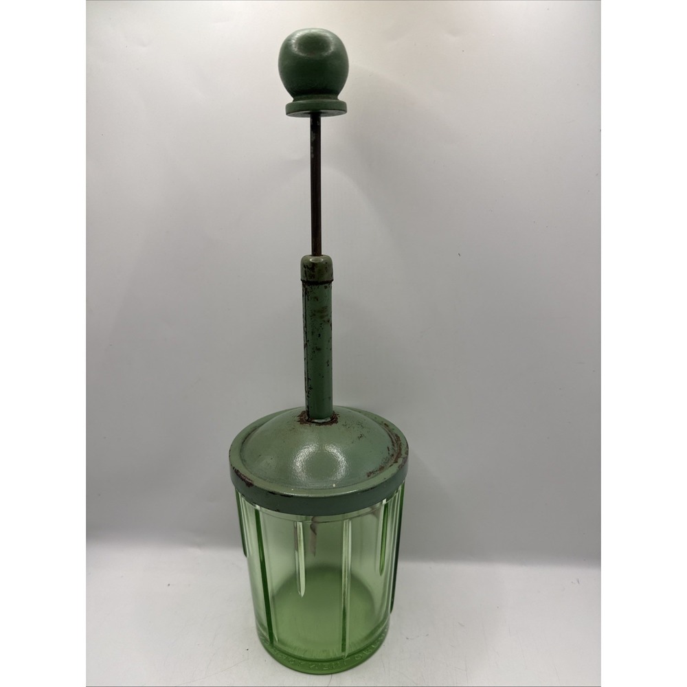 Vintage Uranium Glass Lorraine Metal Mfg Co NY Food/Nut Chopper 1930s Unique